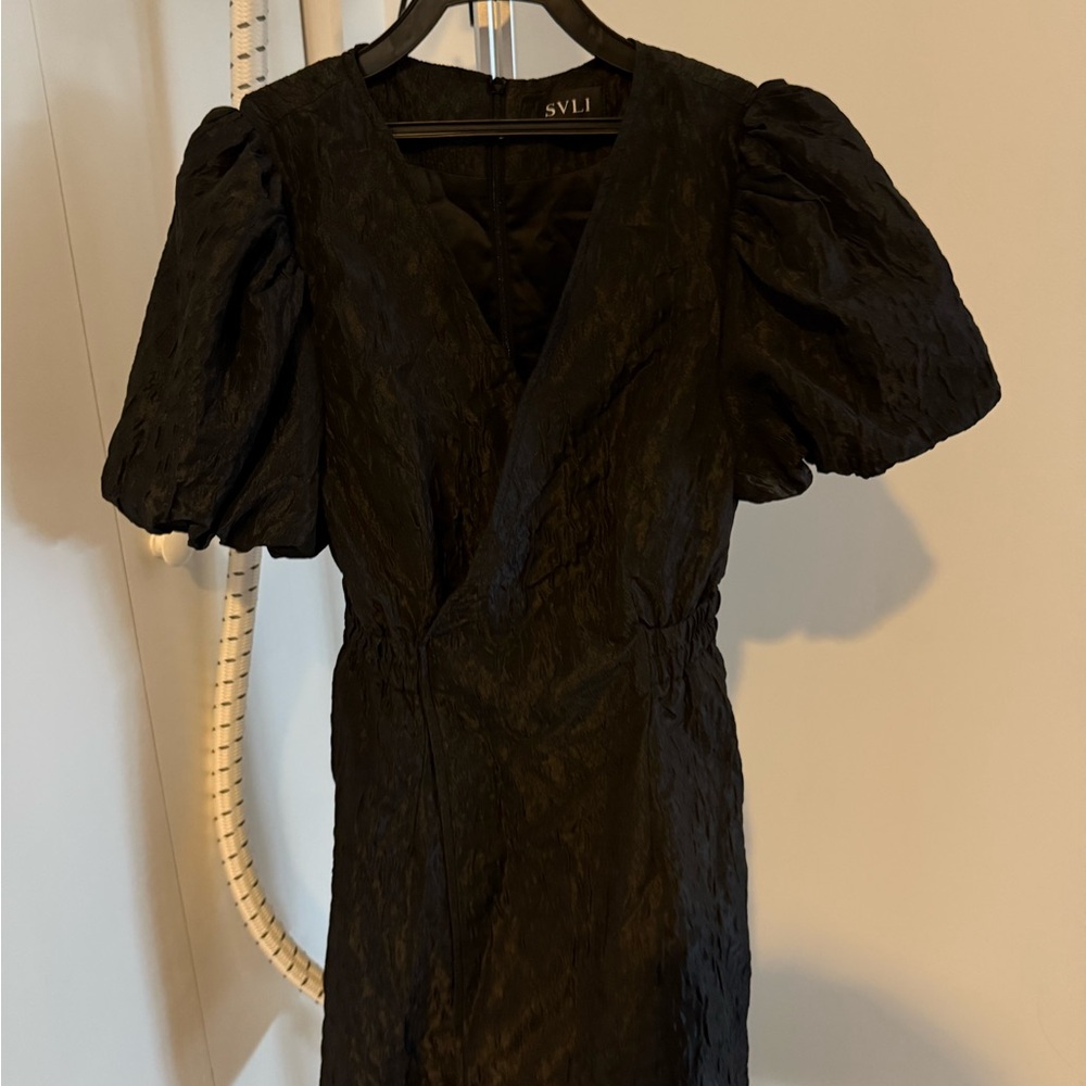 Black Puff Sleeve Dress